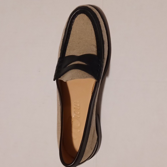 J.Crew Women's Beige and Brown Italian Canvas Loafers - Picture 8 of 11